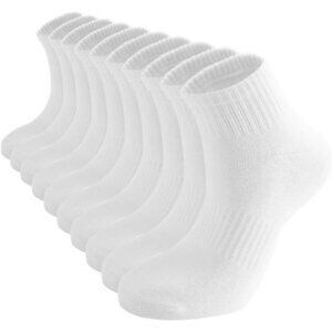 Womens Cotton Ankle Socks Arch Support Gym Running Mini Crew 5 Pack Durable